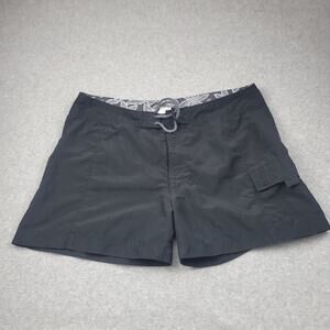 The North Face Black Board Shorts Womens 12 Pocket Drawstring & Hook Loop
